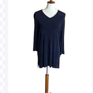 CitiKnits dark blue tunic top Size Large